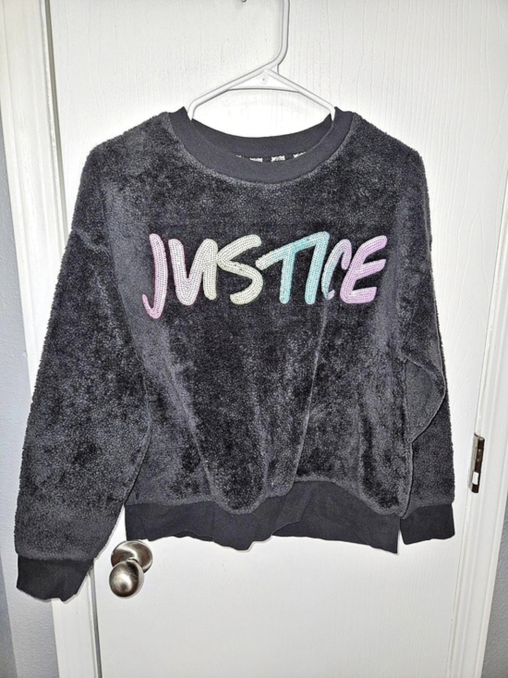 Justice Black Fleece Sweatshirt Girls XL 16/18